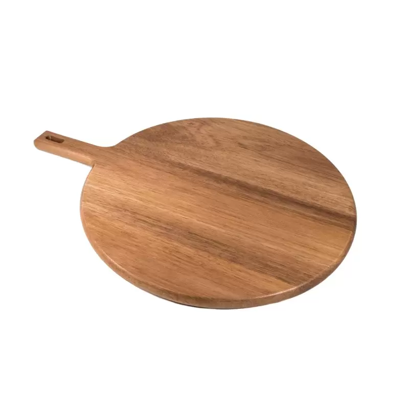 Premium Acacia Dishwasher-Safe Wood Round Paddle Board - 12.5" - Made in USA