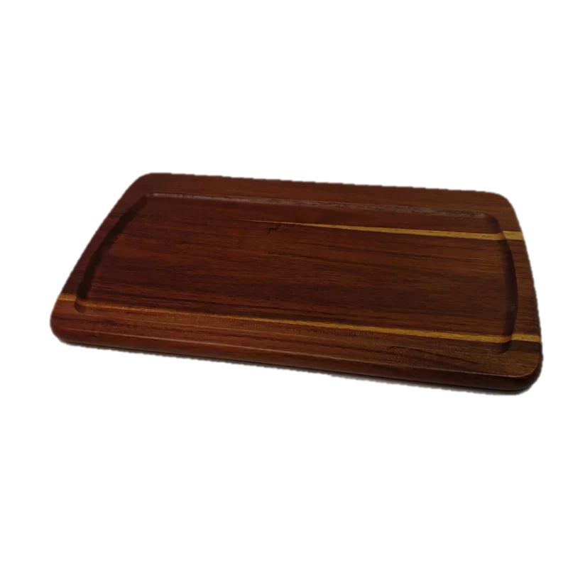 Premium Acacia Dishwasher-Safe Wood Medium Plate - 14" x 8" - Made in USA