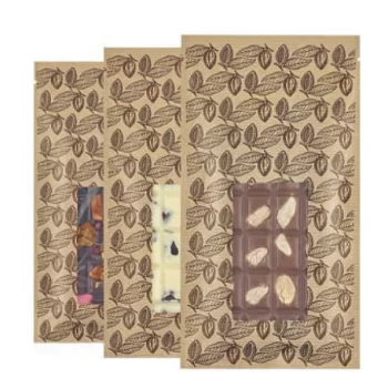 Chocolate Bar Bags with Cacao Print - 120 mm x 220 mm - Pack of 100 pcs