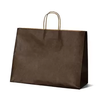 Brown Elegant Paper Shopper Bags - XLarge - 16'' x 6'' x 12'' - Pack of 250