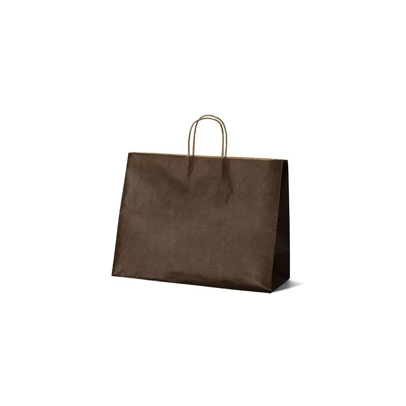 Brown Elegant Paper Shopper Bags - XLarge - 16'' x 6'' x 12'' - Pack of 250