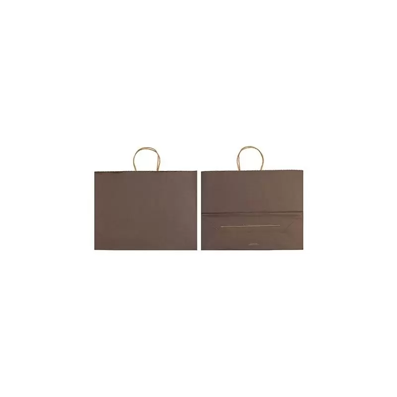 Brown Elegant Paper Shopper Bags - XLarge - 16'' x 6'' x 12'' - Pack of 250