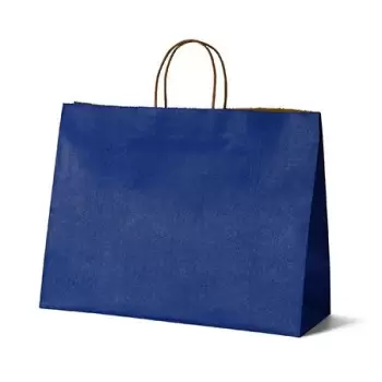 Royal Blue Elegant Paper Shopper Bags - XLarge - 16'' x 6'' x 12'' - Pack of 250