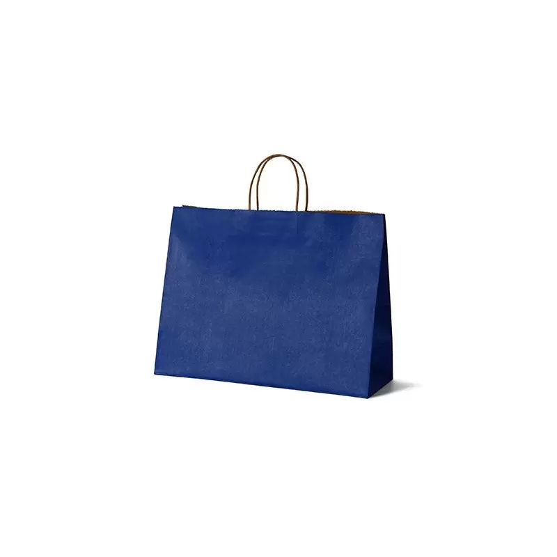 Royal Blue Elegant Paper Shopper Bags - XLarge - 16'' x 6'' x 12'' - Pack of 250