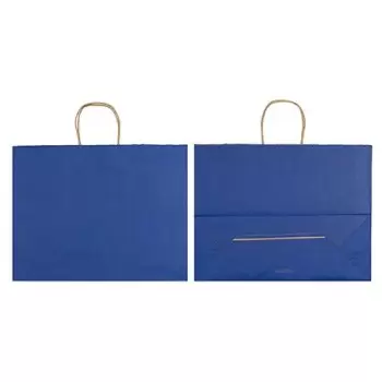 Royal Blue Elegant Paper Shopper Bags - XLarge - 16'' x 6'' x 12'' - Pack of 250