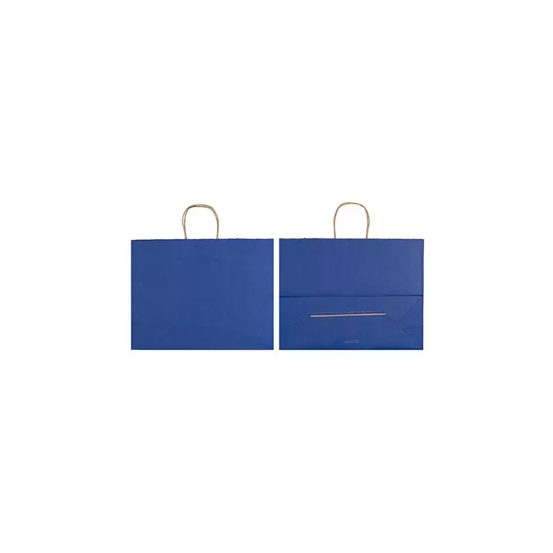 Royal Blue Elegant Paper Shopper Bags - XLarge - 16'' x 6'' x 12'' - Pack of 250