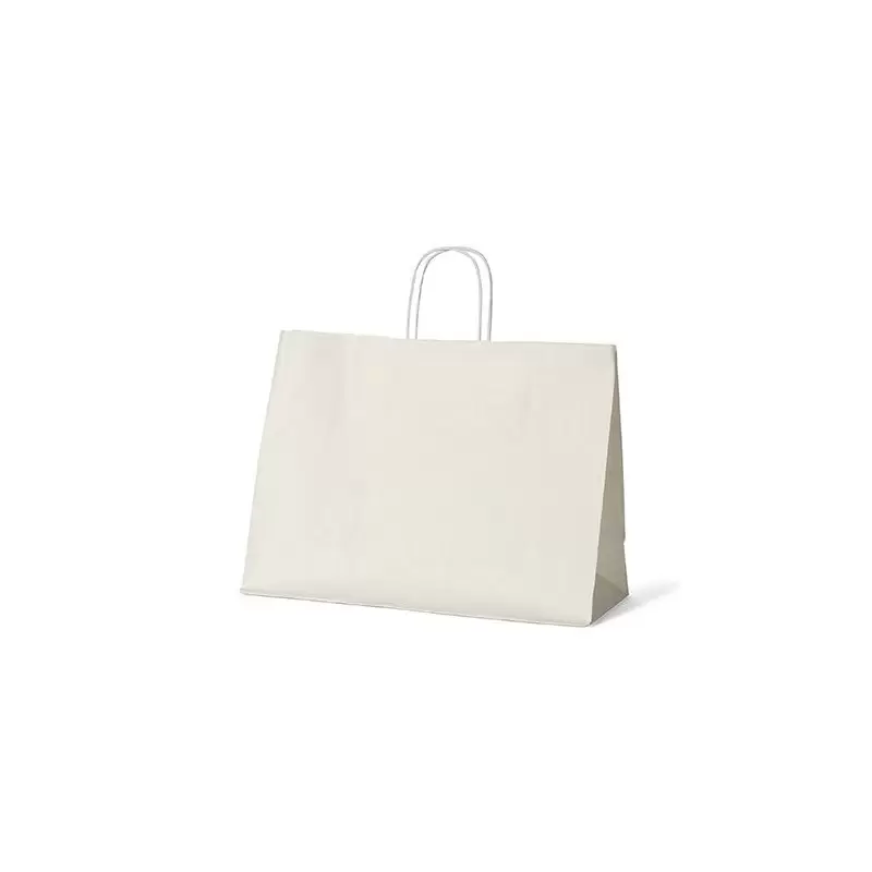 White Elegant Paper Shopper Bags - XLarge - 16'' x 6'' x 12'' - Pack of 250