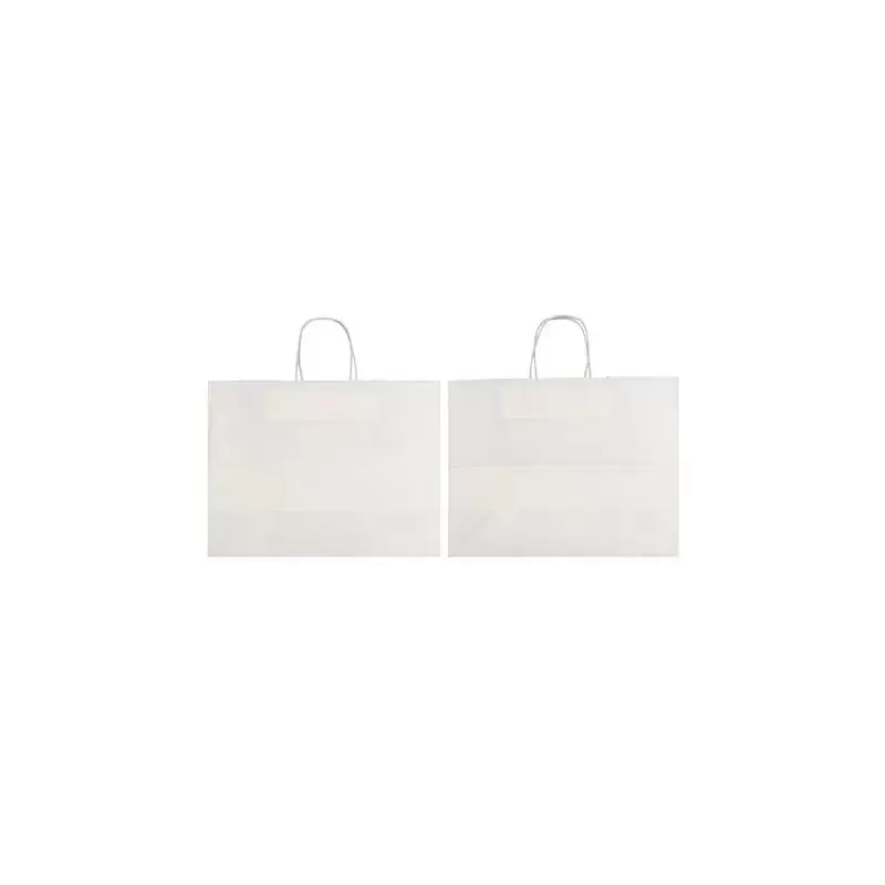 White Elegant Paper Shopper Bags - XLarge - 16'' x 6'' x 12'' - Pack of 250