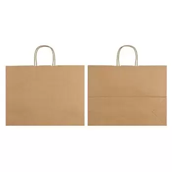 Kraft Elegant Paper Shopper Bags - XLarge - 16'' x 6'' x 12'' - Pack of 250