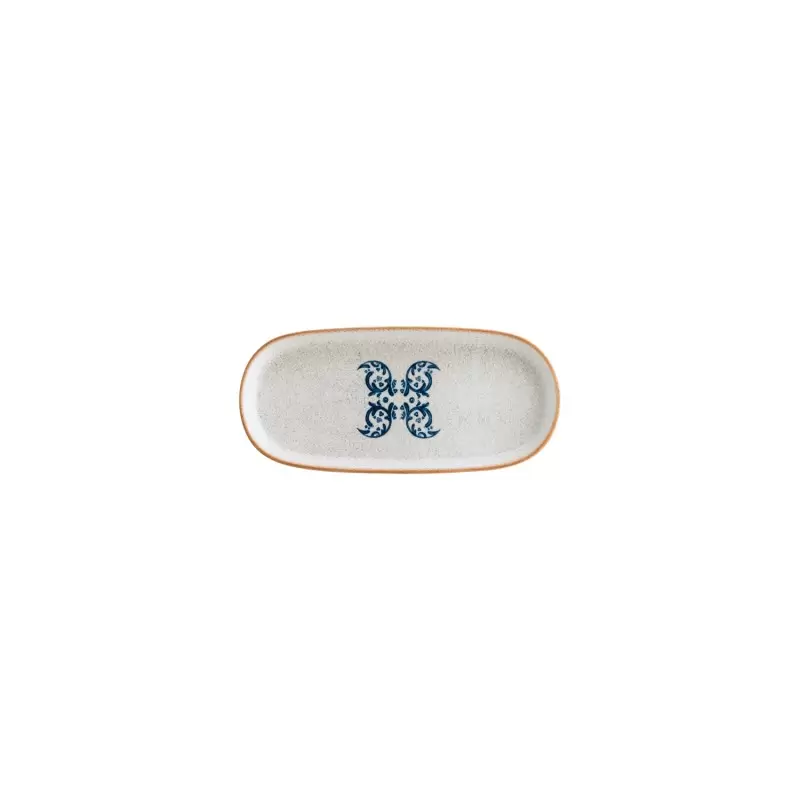 Turgla Bone China Viento 8.5" x 4" x h:0.75" Oval Decorated Porcelain Platter