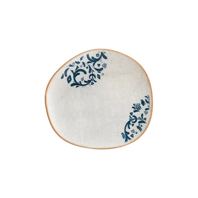 Turgla Bone China Viento 11.5" x 10.5" Organic Decorated Porcelain Plate