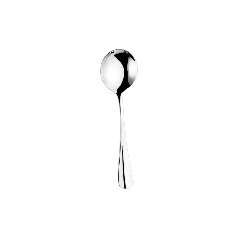 Turgla Flatware Baguette LM 7" Silver Stainless Steel Soup/Bouillon Spoon 18/10