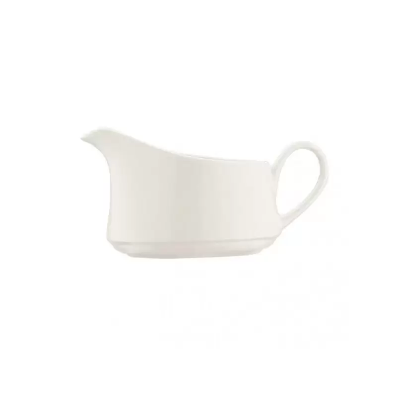 Turgla Bone China Banquet dia.6.25" h:3.25" 9 oz. Round Warm White Porcelain Sauce Boat