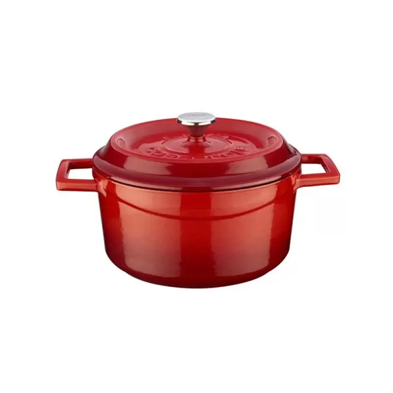 Turgla Cast Iron dia.5" h:2.5" 18 oz. Round Red Cast Iron Dutch Oven