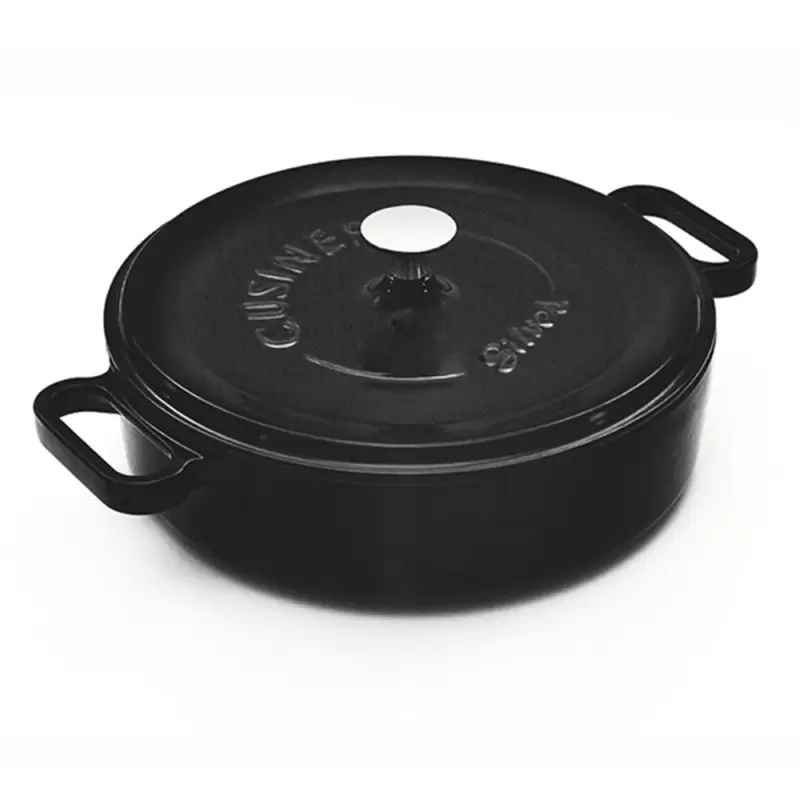 Turgla Cast Iron dia.5" h:2.5" 18 oz. Round Matte Black Cast Iron Dutch Oven