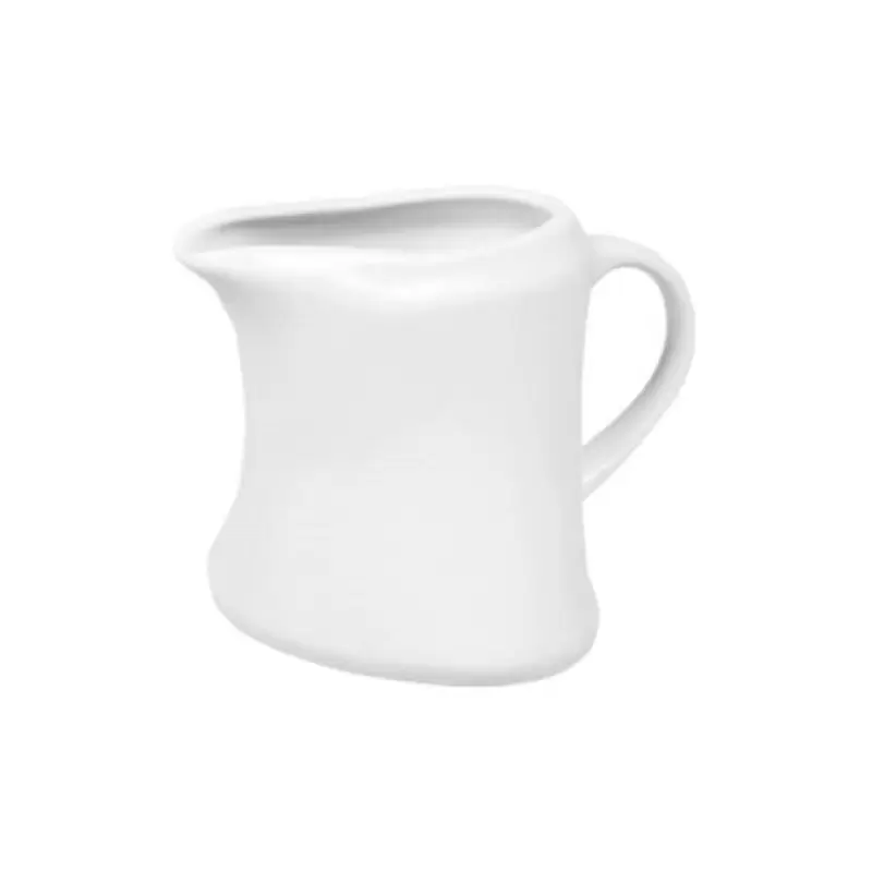 Turgla Porcelain Elips 4.5" x 3" x h:3.5" 5 oz. Oval White Porcelain Creamer