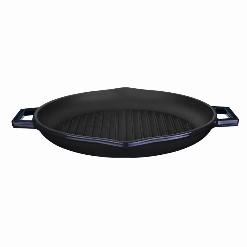 Turgla Cast Iron dia.7.75" h:1" Round Black Cast Iron Pan