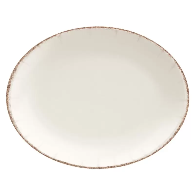 Turgla Bone China Retro 14" x 11" x h:1" Oval Decorated Porcelain Platter