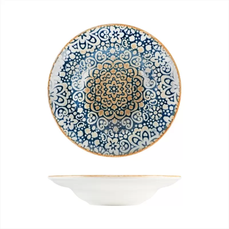 Turgla Bone China Alhambra 9.5" x 5.5" x h:1.25" Oval Decorated Porcelain Platter