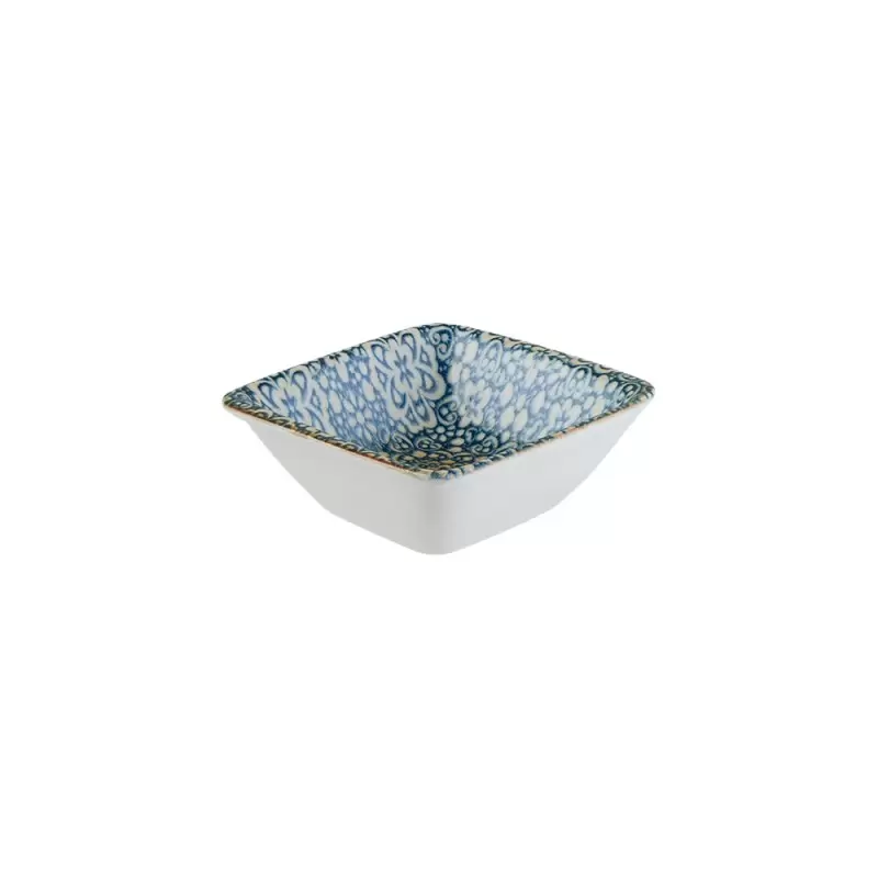 Turgla Bone China Alhambra 3.5" x 3.5" x h:1.25" 1 oz. Square Decorated Porcelain Ramekin