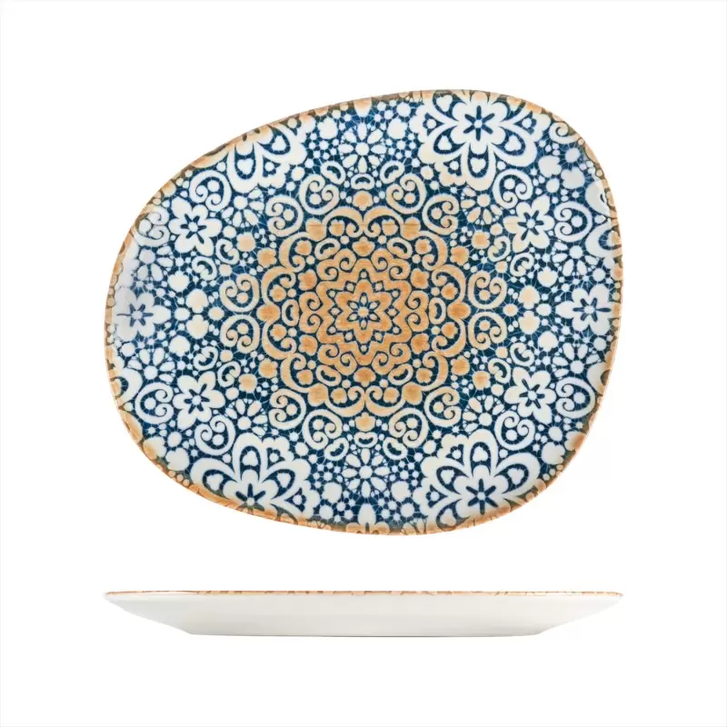 Turgla Bone China Alhambra 6" x 5.5" Organic Decorated Porcelain Plate