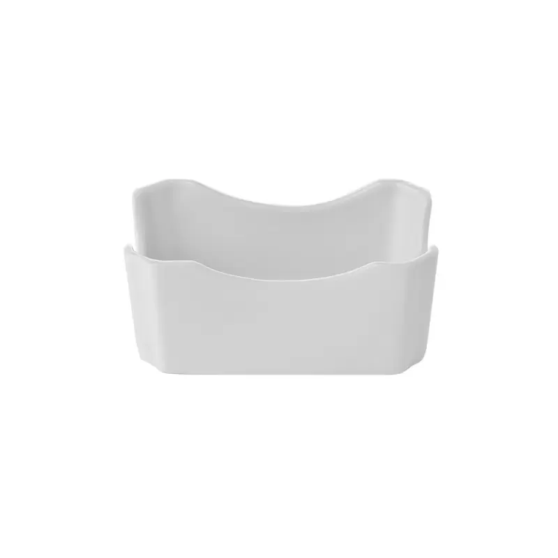 Turgla Porcelain Delta-Coupe 4.75" x 2.75" x h:2" Rectangular White Porcelain Sugar Pack Holder