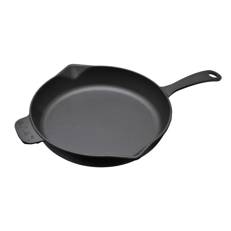 Turgla Cast Iron dia.11" h:2" Round Matte Black Cast Iron Skillet