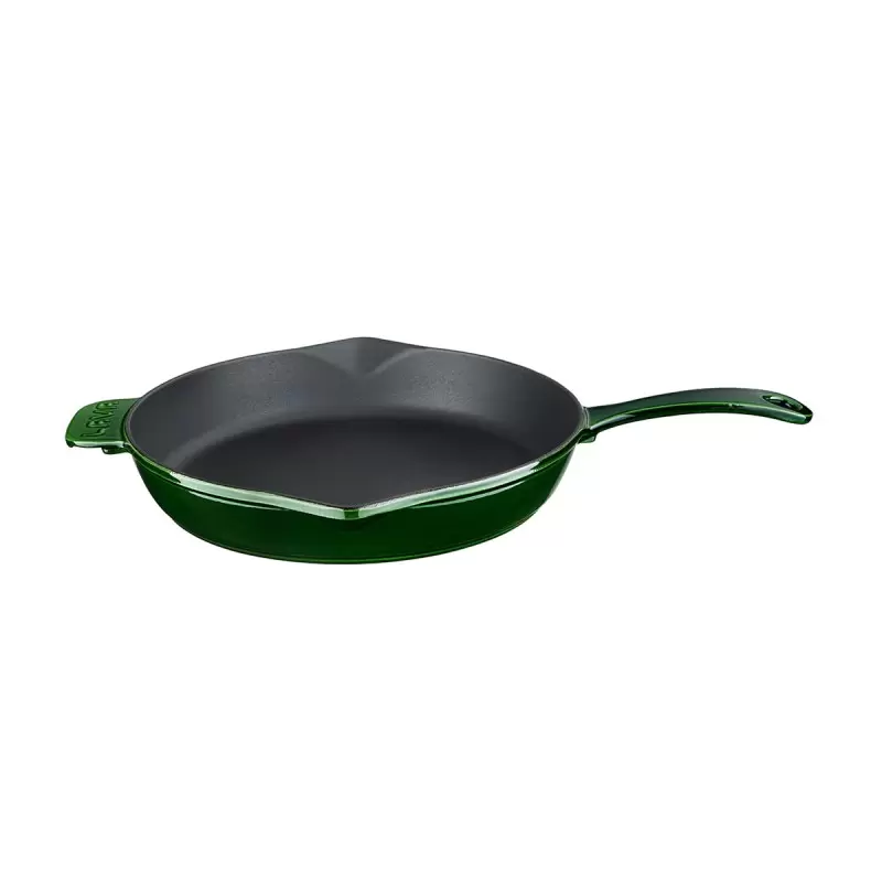 Turgla Cast Iron dia.11" h:2" Round Green Cast Iron Skillet