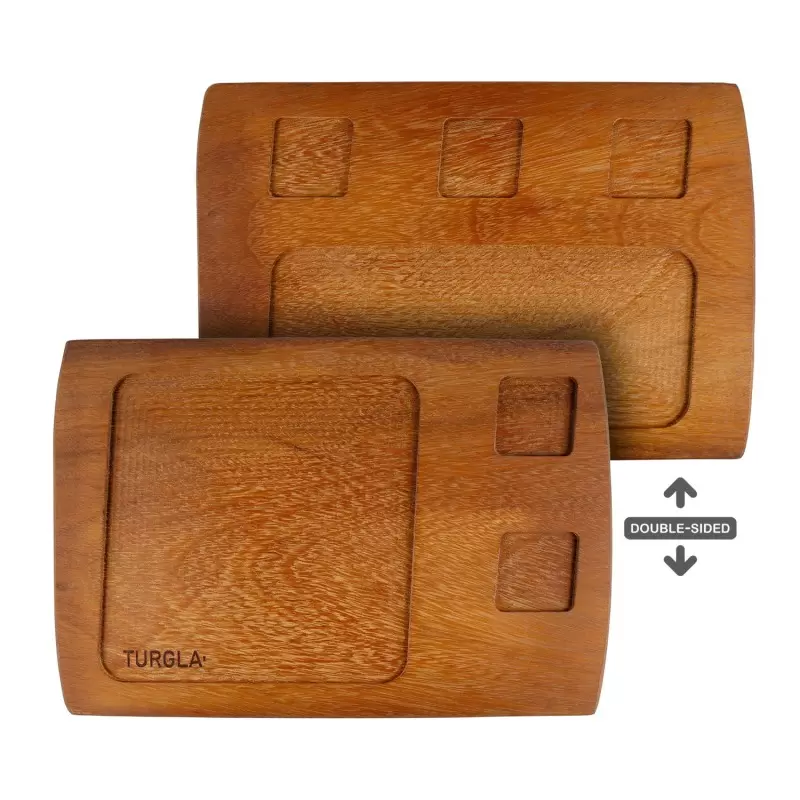 Turgla Wood 15.75" x 10.75" Rectangular Brown Wood Serving