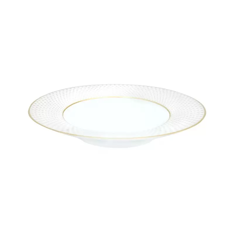 Jil Coquet Rosace - Gold Rim Soup Plate - Medium 23 cm