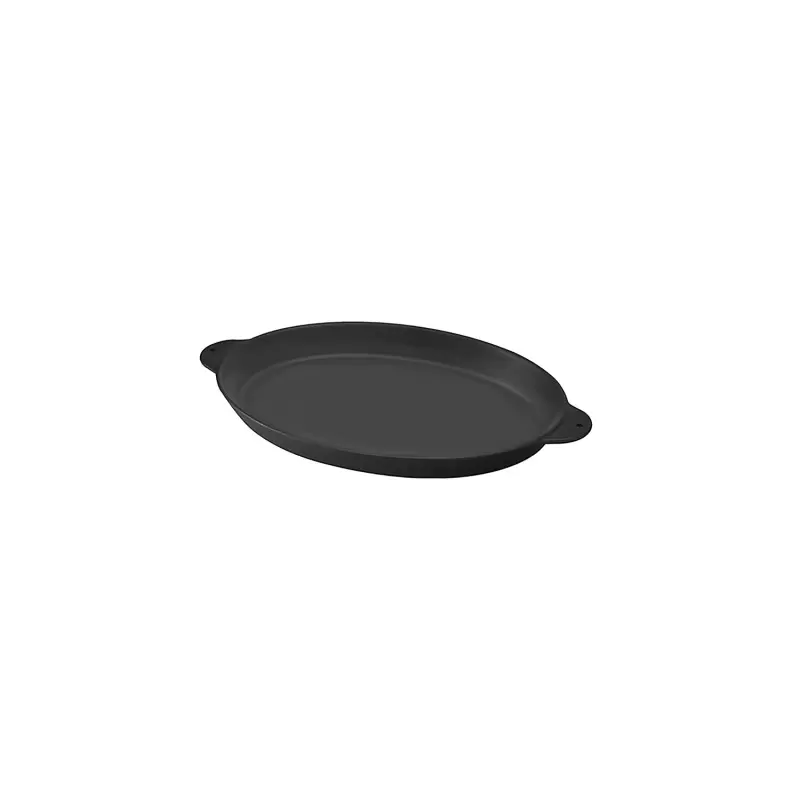 Turgla Cast Iron 9.75" x 7.25" x h:1" Oval Black Cast Iron Pan