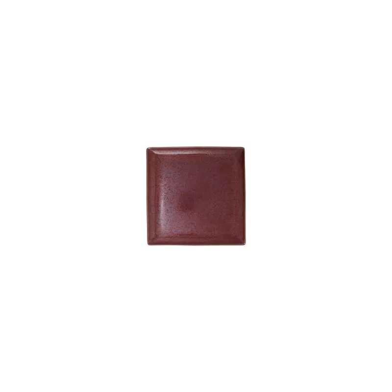 Jaune de Chrome Red Granit Square Plate 12 cm 12 cm