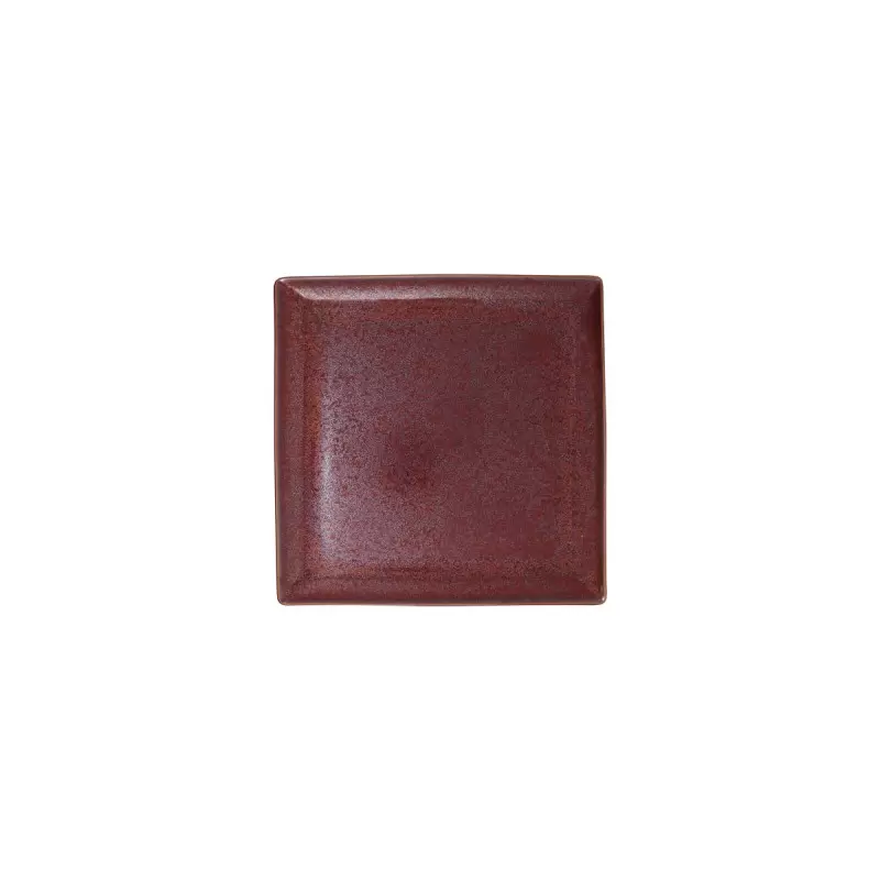 Jaune de Chrome Red Granit Square Plate 16 cm 16 cm