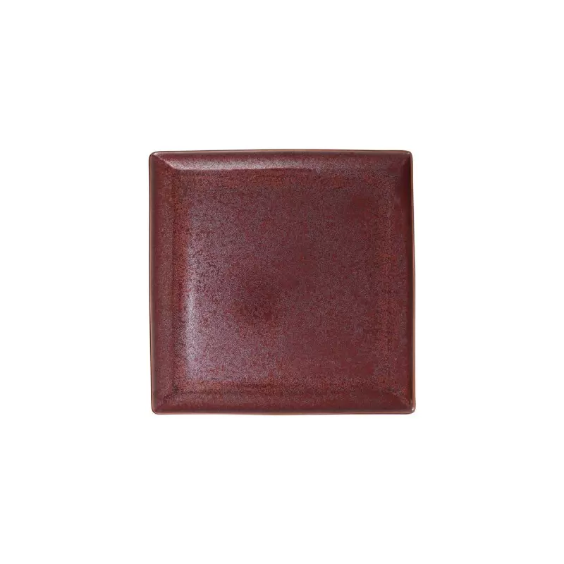 Jaune de Chrome Red Granit Square Plate 21 cm 21 cm