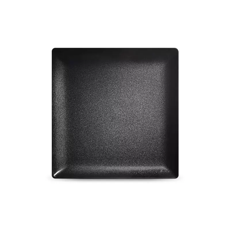 Jaune de Chrome Spangled Black Square Plate 21 cm 21 cm