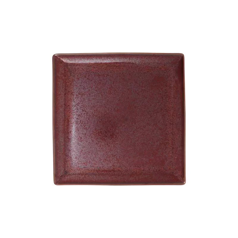 Jaune de Chrome Red Granit Square Plate 24 cm 24 cm