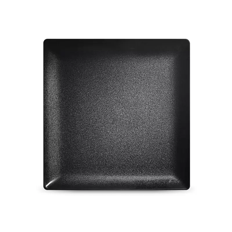 Jaune de Chrome Spangled Black Square Plate 24 cm 24 cm