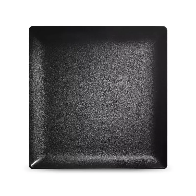 Jaune de Chrome Spangled Black Square Plate 27 cm 27 cm