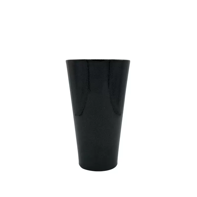 Jaune de Chrome Spangled Black Cone Vase - Medium 30 cm