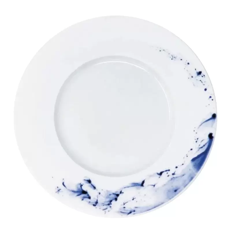 Jaune de Chrome Blue Impression Charger Plate 33 cm