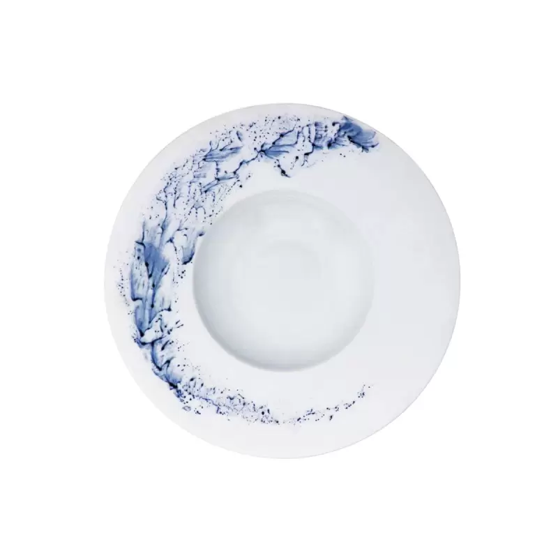 Jaune de Chrome Blue Impression Rim Soup Plate - Medium 23 cm