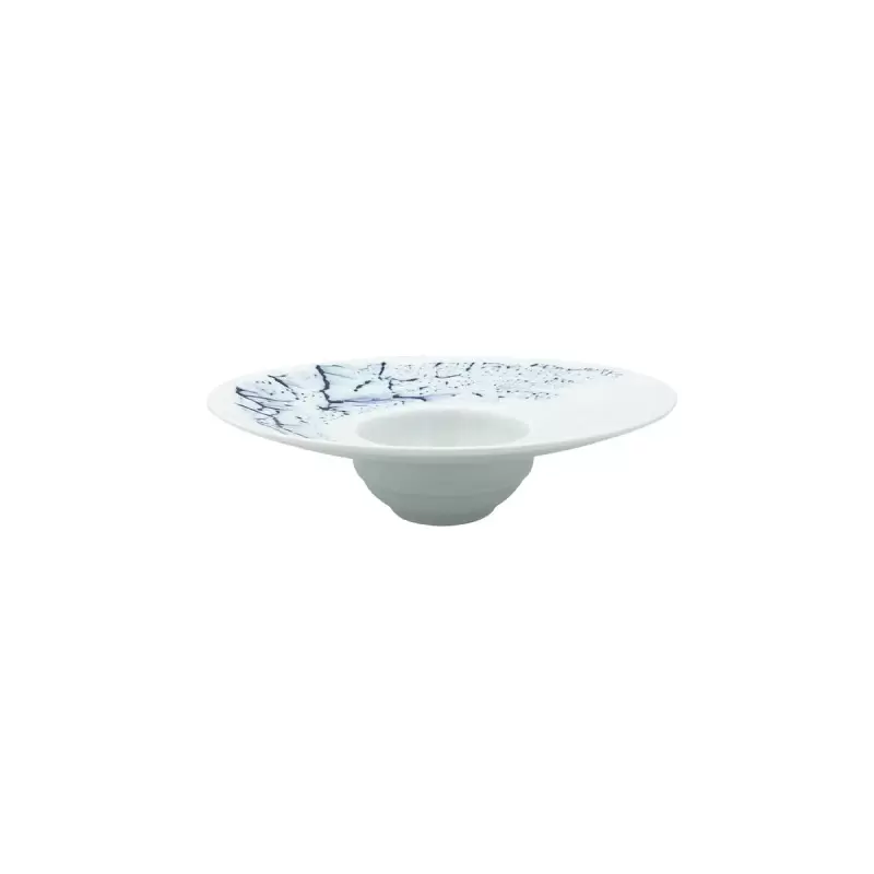 Jaune de Chrome Blue Impression Rim Soup Plate - Small 19 cm