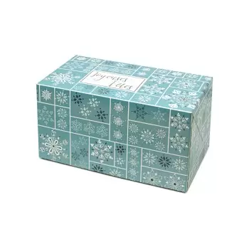 Rectangle Blue Snowflakes Dessert Buche Yule Log Cake Box - 25cm x 11.5cm x10.5cm - Pack of 25