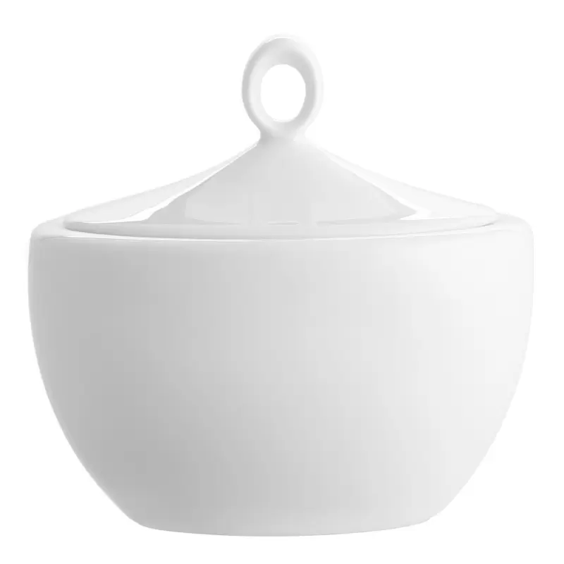 Vista Alegre Broadway White Collection Fine Porcelain Sugar Bowl