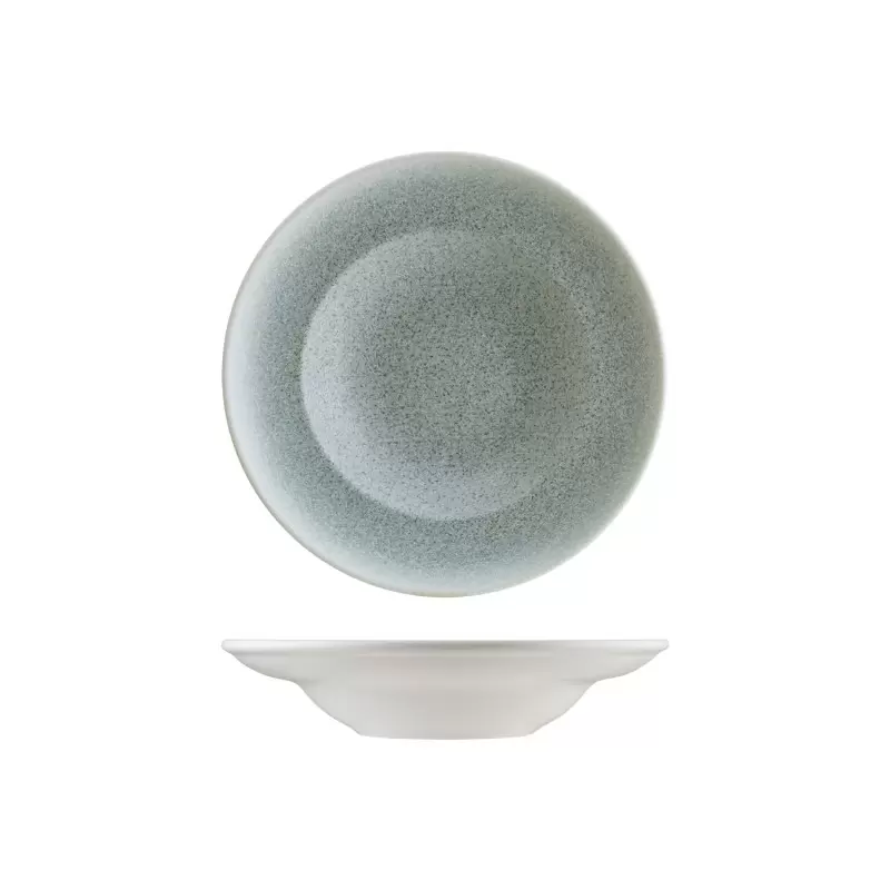 Turgla Bone China Luca Ocean Matte dia.10.75" h:2.25" 16 oz. Round Blue Porcelain Bowl