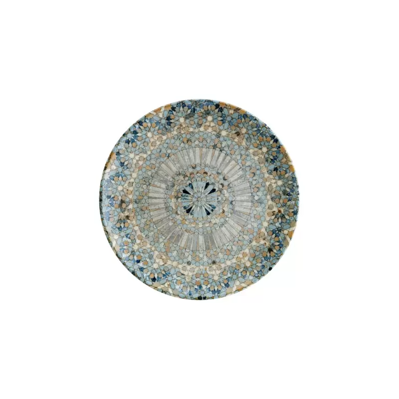 Turgla Bone China Luca Mosaic Matte dia.10.5" Round Decorated Porcelain Plate