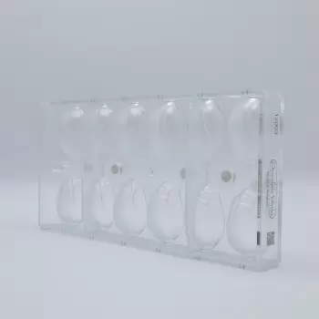 Polycarbonate Tulip Chocolate Mold - 53 mm x 34 mm x h 17 mm - 12 cavity - 19.5gr