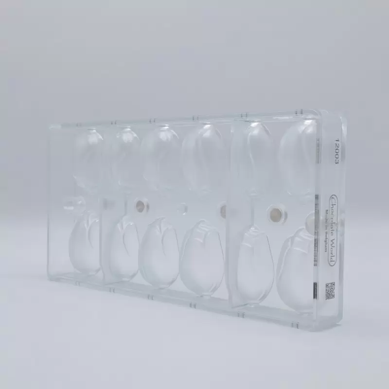 Polycarbonate Tulip Chocolate Mold - 53 mm x 34 mm x h 17 mm - 12 cavity - 19.5gr