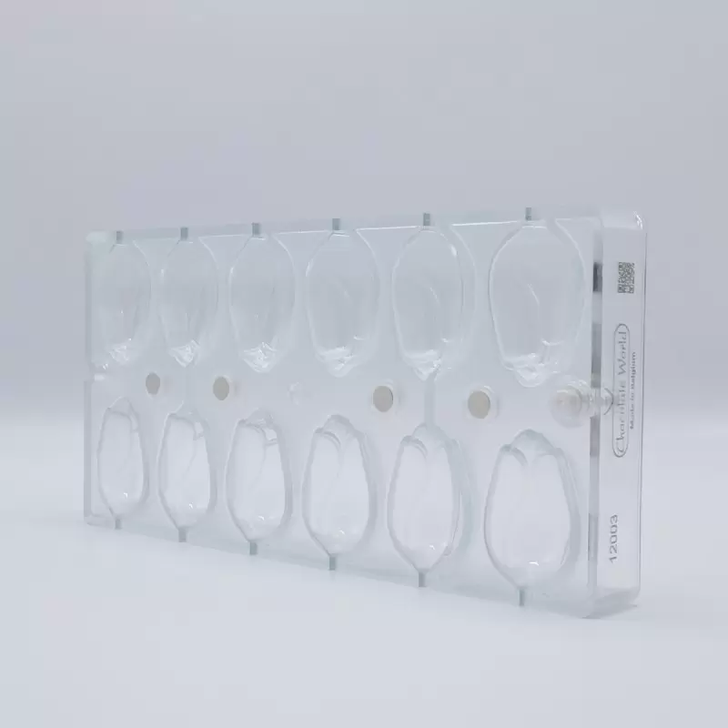 Polycarbonate Tulip Chocolate Mold - 53 mm x 34 mm x h 17 mm - 12 cavity - 19.5gr