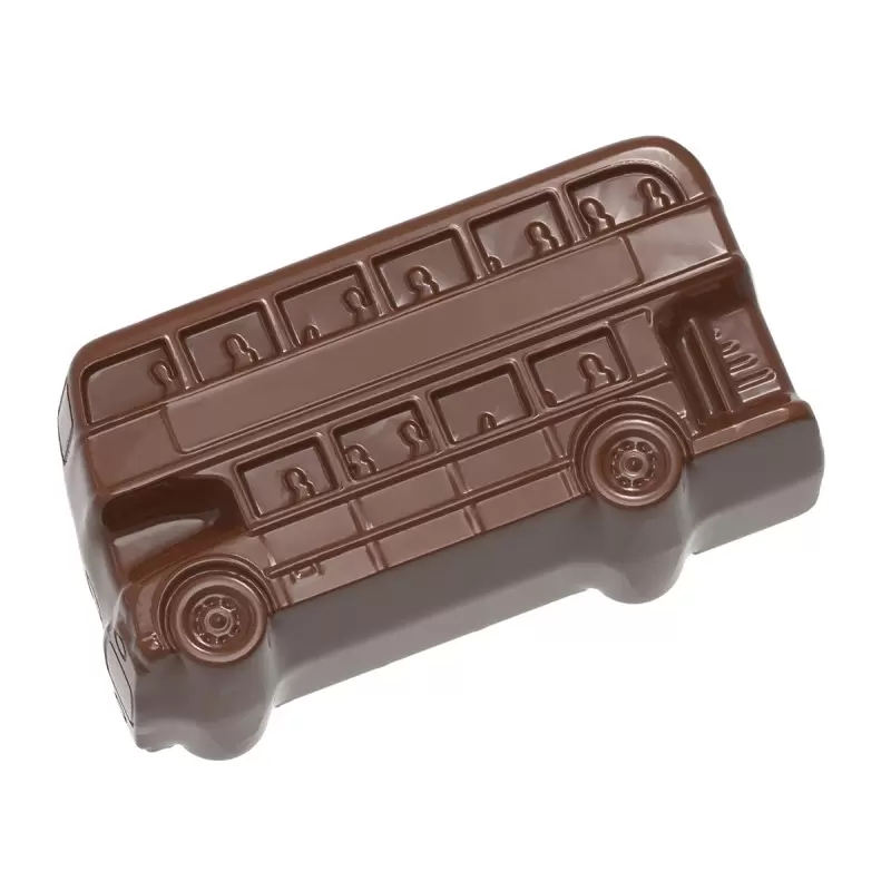 Polycarbonate Double Decker Bus Chocolate Mold - 38 mm x 20 mm x h 8mm - 6gr - 24 cavity